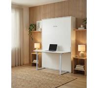Vep Home Cama Abatible Vertical con Escritorio 90X190 Blanco