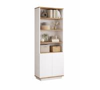Vep Home Estantería Alta de Madera MDF con 4 Baldas y 2 Cajones, 168 cm, Mueble Auxiliar Vertical para Salón Oficina Dormitorio, Acabado Pino Atlántico