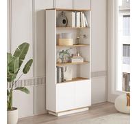 Vep Home - Estantería de Madera MDF - 75x27x168 cm - Almacenaje de 2 Cajones y 4 Baldas - Ideal para Salón, Oficina o Dormitorio - Diseño Vertical Moderno - Color Pino Atlántico