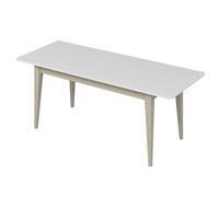 Vep Home - Mesa de Comedor Elina Extensible - 76x160x90 cm - Sutil y Elegante - Tablero Blanco y Estructura Beige - Estilo Nórdico Funcional - Ideal para Espacios Modernos y Luminosos