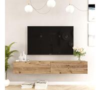 Vep Home Mueble de TV Modelo Futura - Diseño Bajo y Funcional - Medidas 180x31x29 cm - Estructura Robusta con Sistema Minifix - Ideal para Salones Modernos - Color Pino Natural