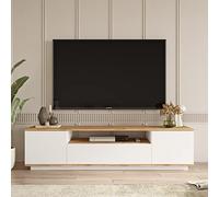 Vep Home Mueble de TV Modelo Futura - Diseño Bajo y Moderno - Medidas 180x45x46 cm - Estructura Robusta con Sistema Minifix - Ideal para Salones Contemporáneos - Color Pino y Blanco