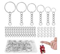 VEPEPE 180 Piezas Pequeño Anillas Llaveros con Eslabones y Anillas a Presión,Aceros Inoxidables Argollas Para Llaveros 12/15/20/25/28/30mm Hazlo Tú Mismo para Accesorios Llavero DIY Llavero Artesanía