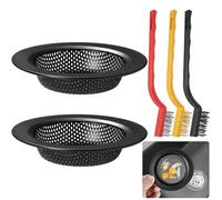 VEPEPE 2 Piezas Aceros Inoxidables Colador Fregadero, Filtro Desague Ducha, Filtro Fregadero Cocina con 3 Cepillo, Desague para la Cocina Residuos de Comida