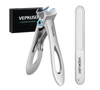 VepkusoCortador de uñas gruesas - Vepkuso de gran tamaño de acero inoxidable con lima de uñas para uñas gruesas, extra grande para uñas de los pies para hombres y mujeres, , , Juego de plata., ]
