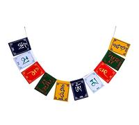 vepoty Banderas Colgantes budistas, 1 Unidad, Banderas de oración tibetanas Tradicionales, banderines, Mini banderines Decorativos para Suministros de meditación y oración