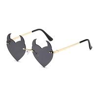 vepoty Gafas de Sol de Fiesta Gafas teñidas Gafas sin Marco Ligeras Cuernos de Diablo Gafas de Sol en Forma de corazón Gafas de Sol geniales de Fiesta