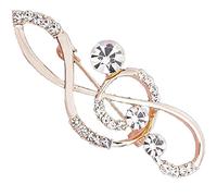 vepoty Nota Musical De Dhinestone Broche Pin Elegante Broche Broche Fiesta De Boda Estapa Accesorios De Vestir para Mujeres Niñas