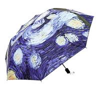 vepoty Paraguas Plegable portátil Van Gogh, Paraguas con Pintura al óleo, Paraguas Anti UV, Paraguas de Bolsillo a Prueba de Viento, Paraguas de Viaje