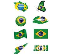 vepoty Pegatina del Cuerpo De Bandera Nacional Brasil Flagal Tatuaje Temporal Tattoos Tattoos Decal para Fanáticos del Fútbol Olímpicas De Deportes
