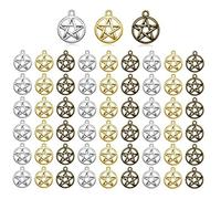 vepoty Pentagram Star Charms Collection 120pcs Lucky Pentagram Charms Colgantes de Metal de Halloween para Pulseras Fabricación de Collares