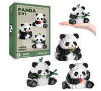 VEQENIFY Juego de Bloques de Construcción 3 en 1, Mini Building Blocks Panda diseño de Juguetes Kit, Micro Bloques de Construcción de Animales Set, Panda Construccion Apto para Adultos y Niños (B)