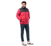 Véque - Chaqueta acolchada para hombre, bicolor, chaqueta de invierno con capucha, rojo, M