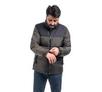 Véque - Chaqueta acolchada para hombre, bicolor, chaqueta de invierno con capucha, Verde, XL