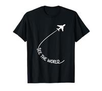 Ver el Mundo Minimal Travel Lover Diseño de Cita de Vacaciones Camiseta