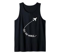 Ver el Mundo Minimal Travel Lover Diseño de Cita de Vacaciones Camiseta sin Mangas