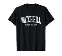 Ver Hill Rhode Island Travel Camiseta gráfica económica, Hombre, Negro, M