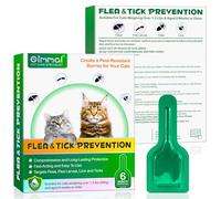 Ver-mi-fu-ge tópico en gotas para gatos 6 unidades, Ver-mif-UG-e Spot on para gatos, prevención de pulgas y garrapatas, fórmula natural fuerte, protección contra las alergias cutáneas, de 6 meses