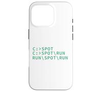 Ver Spot Run DOS Geek Código de programación de computadoras Meme divertido Carcasa para iPhone 16 Pro