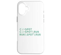 Ver Spot Run DOS Geek Código de programación de computadoras Meme divertido Carcasa para iPhone 16 Plus