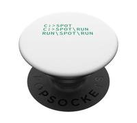 Ver Spot Run DOS Geek Código de programación de computadoras Meme divertido PopSockets PopGrip Adhesivo