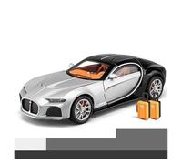 Ver vehículos 1/24 para Bugatti Atlantic Diecast Modelo de vehículo de coche de aleación simulada Adecuado para colección de decoración o regalo (negro plata)