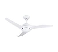 Vera Blanco LED, Ventilador de techo con luz LED, mando a distancia de 132cm con mando a distancia, proteccion IP54, apto para exteriores.