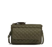 Vera Bradley Billetera cruzada de algodón con protección RFID, color verde hiedra trepadora, Escalada Ivy Green
