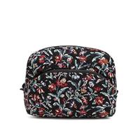 Vera Bradley Bolsa de Maquillaje Grande de algodón Signature para Mujer, Talla única, Perennes Noir, Talla única, Bolsa organizadora de Maquillaje Grande de algodón