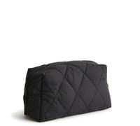 Vera Bradley Bolsa de Maquillaje Grande de Nailon para Mujer, Gris (Moonless Night), Talla única, Cosmético Grande de Nailon