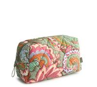 Vera Bradley Bolsa de Maquillaje Grande de Peso Pluma para Mujer, Leaf Me Not Paisley, Talla única, Bolsa de Maquillaje Grande de Peso Pluma