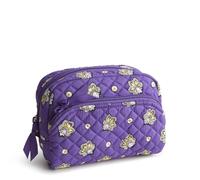Vera Bradley Bolsa de Maquillaje Mediana de algodón, Bandana púrpura y Dorado, Estampado de Cachemira, Bandana púrpura y Dorada, Bandana de Cachemira Morada y Dorada, Bolsa de