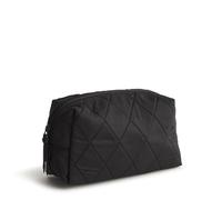 Vera Bradley Bolsa de Maquillaje Mediana de Sarga de poliéster para Mujer, Gris (Moonless Night), Talla única, Cosmético Mediano de Sarga de poliéster