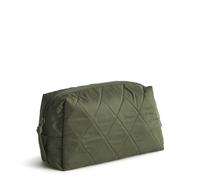 Vera Bradley Bolsa de Maquillaje Mediana de Sarga de poliéster para Mujer, Verde Bronce, Talla única, Cosmético Mediano de Sarga de poliéster