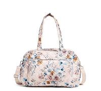 Vera Bradley Bolsa de Viaje de Sarga para Mujer, Ramo de Flores de melocotón, Talla única, Bolsa de Viaje de Sarga de Alto Rendimiento