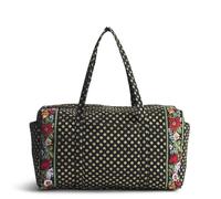 Vera Bradley Bolsa de Viaje Grande de algodón de Primera Calidad para Mujer, Negro Vibrante, Talla única, Bolsa de Viaje Grande de algodón de Primera Calidad