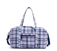 Vera Bradley Bolsa de Viaje Grande para Mujer, algodón Reciclado a Cuadros, Amatista, Talla única, Amatista a Cuadros, algodón Reciclado, Talla única, Bolsa de Viaje Grande de algodón