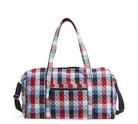 Vera Bradley Bolsa de Viaje Grande icónica para Mujer, Bolsa de algodón, Talla única, Tela Escocesa patriótica - Algodón Reciclado, Talla única, Bolsa de Viaje Grande de algodón