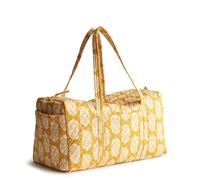 Vera Bradley Bolsa de viaje grande original de algodón prémium para mujer, Icónico girasol de cachemira, Talla única