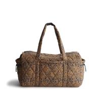 Vera Bradley Bolsa de Viaje Grande Original para Mujer, Peso Pluma, Lotus Montage - Nuez Tostada, Talla única, Bolsa de Lona Original Grande de Peso Pluma