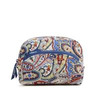 Vera Bradley Bolsa organizadora de Maquillaje Grande de algodón para Mujer, diseño de Cachemira, Talla única, Paisley Harbor, Talla única, Bolsa organizadora de Maquillaje Grande de algodón
