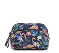 Vera Bradley Bolsa organizadora de Maquillaje Mediana de algodón para Mujer, Jardín de flamencos, Talla única, Bolsa organizadora de Maquillaje Mediana de algodón