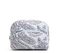 Vera Bradley Bolso cosmético Trapecio de algodón para Mujer, Soft Sky Paisley, Talla única, Bolsa de cosméticos de algodón Grande
