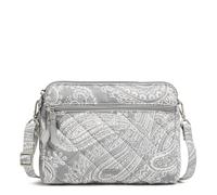Vera Bradley Bolso cruzado de sarga con triple compartimento para mujer, Cachemira gris nube, Talla única