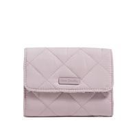 Vera Bradley Cartera compacta Riley de Sarga para Mujer con protección RFID, Color Rosa Hortensia, Talla única