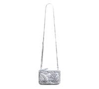 Vera Bradley Cartera cruzada de algodón con protección RFID, Paisley cielo suave, Talla única