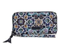 Vera Bradley Cartera de acordeón RFID de algodón, medallón de Lisboa Cool