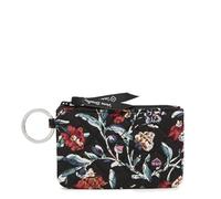 Vera Bradley Cartera de algodón con Cremallera para Mujer, Color Negro perennes, Talla única