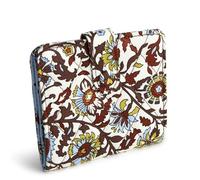 Vera Bradley Cartera de algodón con pestañas pequeñas para mujer, Crema de vides de Marrakech, Talla única