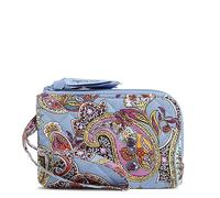 Vera Bradley Cartera de Doble Cremallera de algodón con protección RFID, Estampado de Cachemira Provenza, Talla única